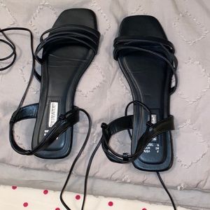 Black wrap around sandals